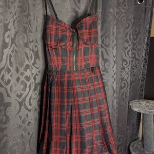 Plaid Dress with chain